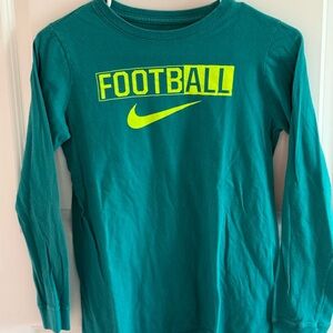 Nike Kids Long Sleeve Football Tee - Green and Yellow
